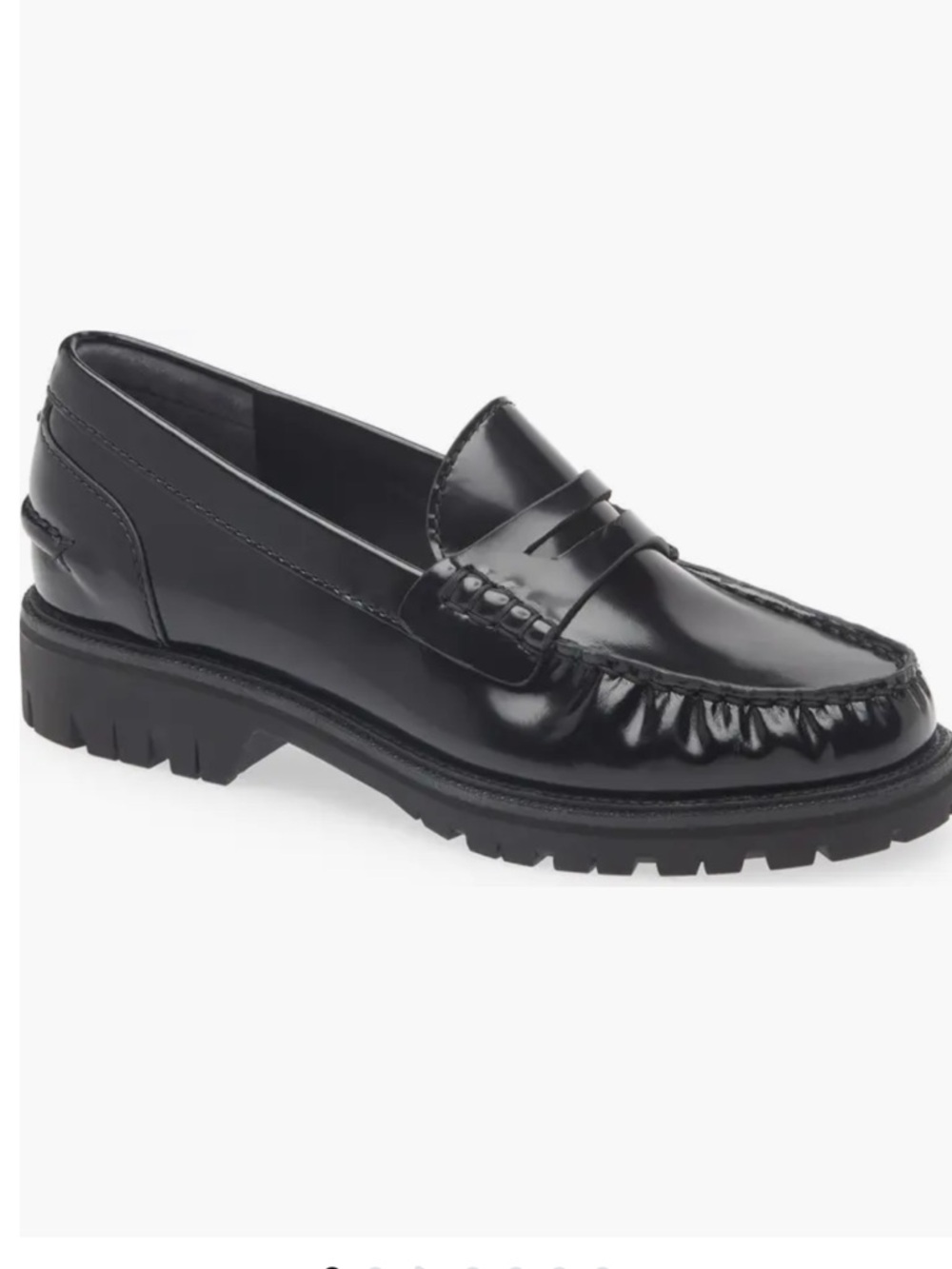 rag & bone Shiny Black Lug-Sole Penny Loafers